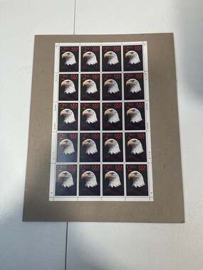 1991 US Priority Mail Bald Eagle & Olympic Rings Stamp Sheet of 20 Scott #2540 M